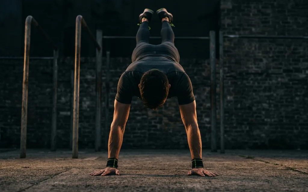 Athlète en handstand libre