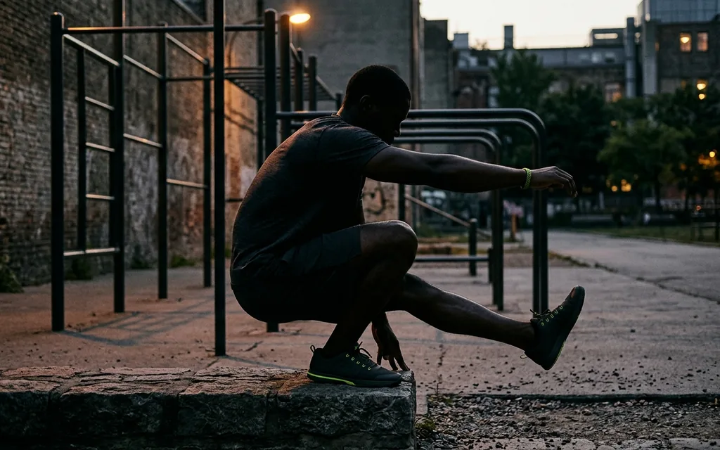 Athlète en pistol squat
